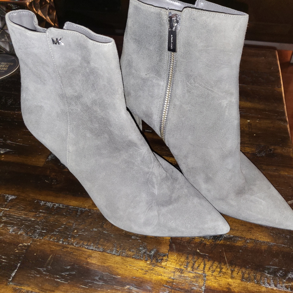 Michael Kors Women's Charcoal Suede Ankle Booties